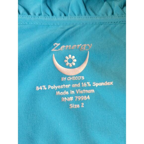 Zenergy by Chico Zip up Vest Sz 2 XL Pit to Pit 21" Length 25" - Picture 4 of 6